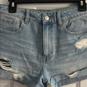 PacSun Sky Blue Ripped Jean Shorts